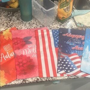 Festive Garden Flag Set - Red, Blue, White